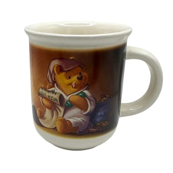 Vintage Disney Store Mug Winnie the Pooh Piglet Wishlist Coffee Cup - Picture 1 of 5
